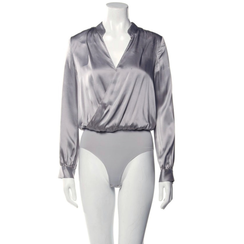 Silk V-neck bodysuit